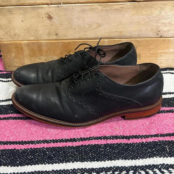 Aston Grey Black Leather Wingtip Oxford Dress Shoes Mens Size 11 Genuine Aston Grey Black Leather Wingtip Oxford Dress Shoes Mens Size 11 Genuine